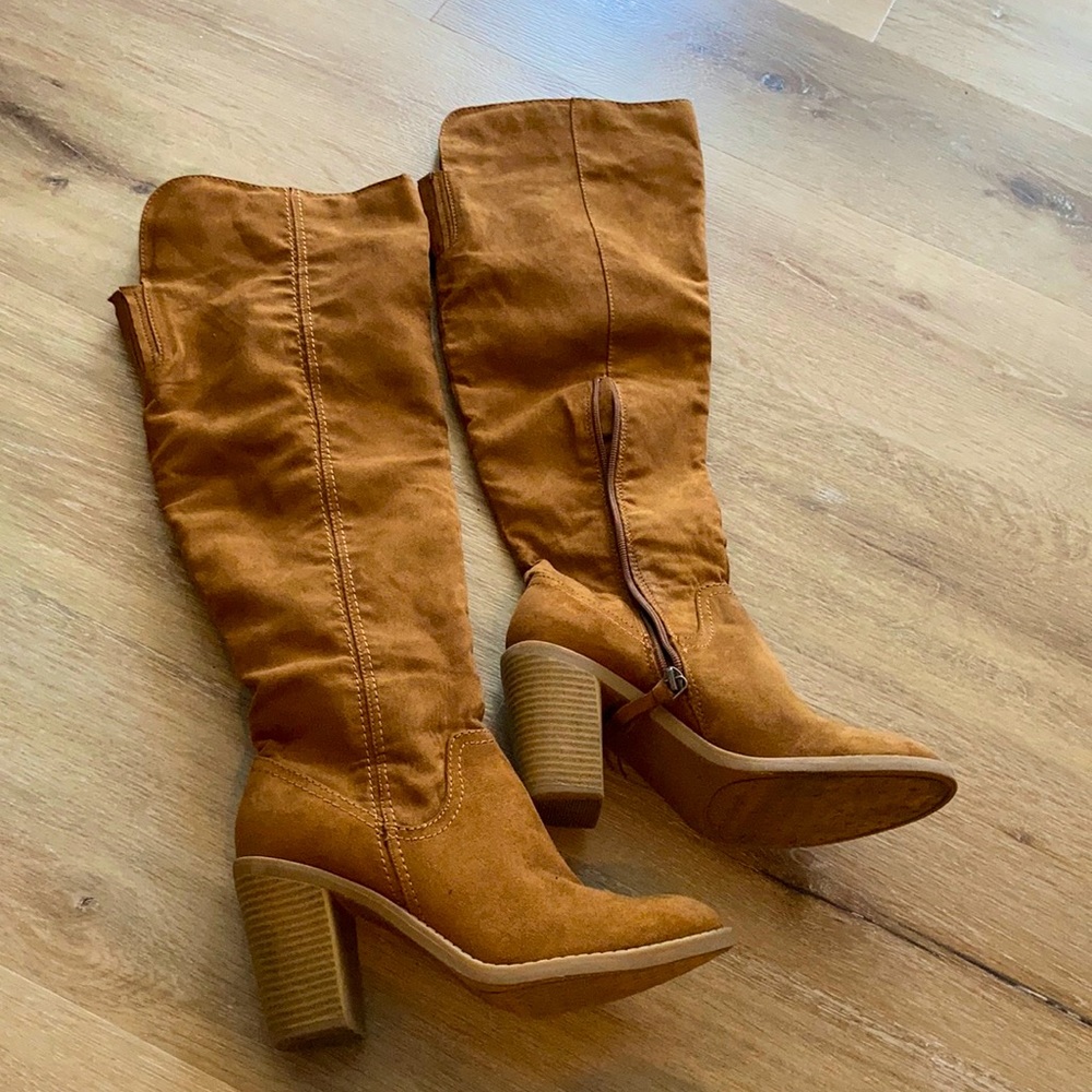Brown over the knee boots